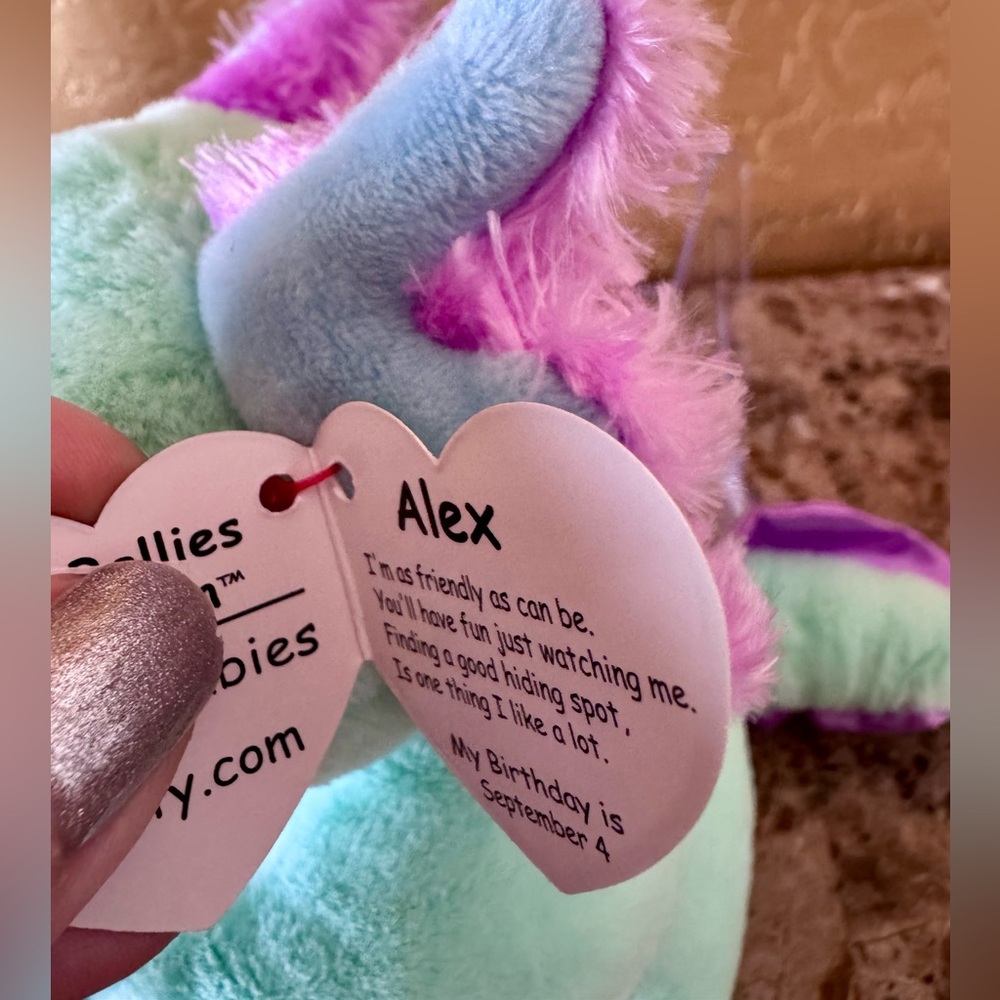 Ty Beanie Bellies Alex the Axolotl Plush NWT - Picture 5 of 5